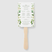 Witte Hydrangea Bloemen Waterverf Trouwprogramma Handwaaier (Achterkant)