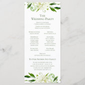 Witte Hydrangea Bloemen Waterverf Trouwprogramma Programmakaart (Achterkant)