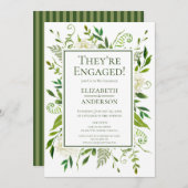 Witte Hydrangea Bloemen Waterverf Verlovingsfeest Kaart (Voorkant / Achterkant)