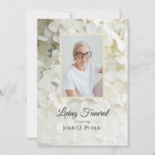 Witte Hydrangea Bloemen Wonen Begrafenisfeest Kaart (Voorkant)