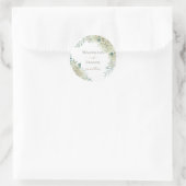 Witte Hydrangea bloemenbruiloft Ronde Sticker (Tas)