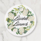Witte Hydrangea Bloemenkrans Bruidsbrunch Bedankjes Labels (Voorkant)
