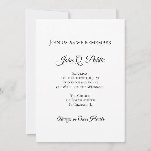 Witte Hydrangea Bloemenviering van het leven Begra Kaart (Achterkant)