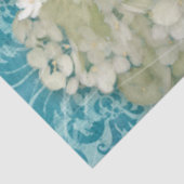 Witte hydrangea Blue Floral Butterfly Art Tissuepapier (Detail)