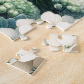 Witte Hydrangea Botanische Schilderij Legpuzzel (Zijkant)