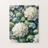 Witte Hydrangea Botanische Schilderij Legpuzzel (Verticaal)