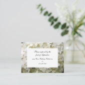 Witte Hydrangea Bruiloft RSVP Respons Kaart (Staand voorkant)