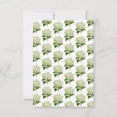 Witte Hydrangea bruiloft uitnodiging invoegen Kaar (Achterkant)