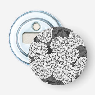 Witte hydrangea button flesopener