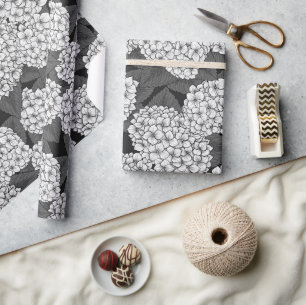 Witte hydrangea cadeaupapier