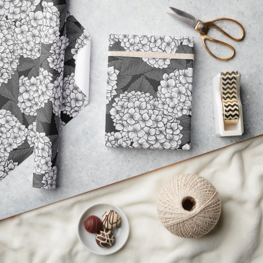 Witte hydrangea cadeaupapier (Crafts)