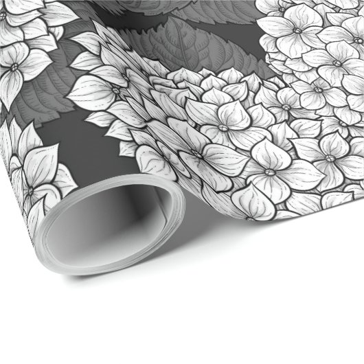 Witte hydrangea cadeaupapier (Rol Hoek)