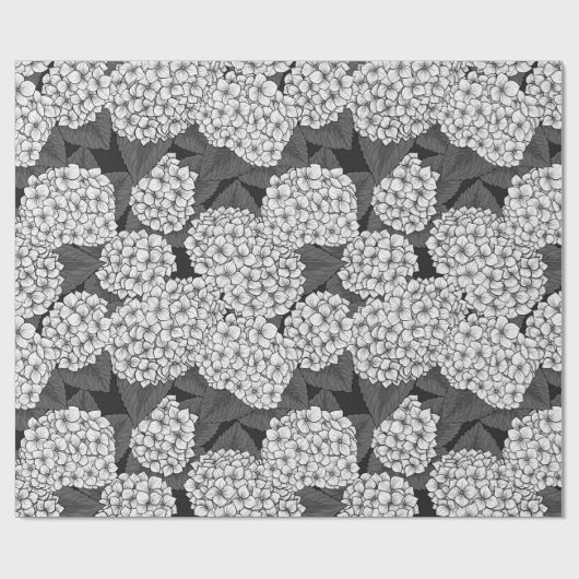 Witte hydrangea cadeaupapier (Vlak)