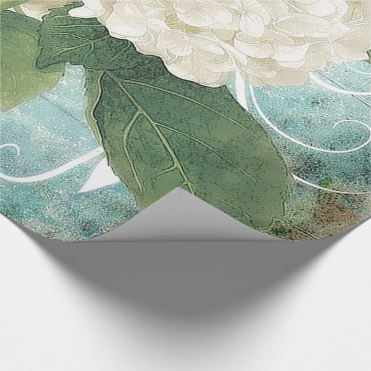 Witte hydrangea cadeaupapier (Hoek)