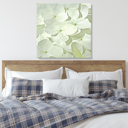 Witte Hydrangea Canvas Print (Insitu (Slaapkamer))