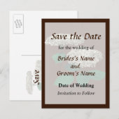 Witte Hydrangea Clusters Save the Date Aankondigingskaart (Voorkant / Achterkant)