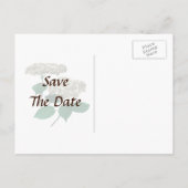 Witte Hydrangea Clusters Save the Date Aankondigingskaart (Achterkant)