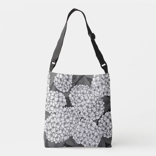 Witte hydrangea crossbody tas (Achterkant)