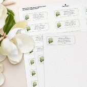 Witte Hydrangea Custom Return Adres Label