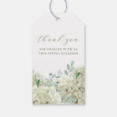Witte Hydrangea Doopsel Gift Labels Cadeaulabel (Achterkant)
