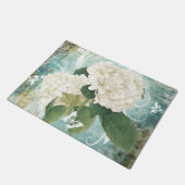 Witte hydrangea doormat deurmat (Schuin)