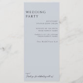 Witte Hydrangea Dusty Blue Wedding Programma (Achterkant)