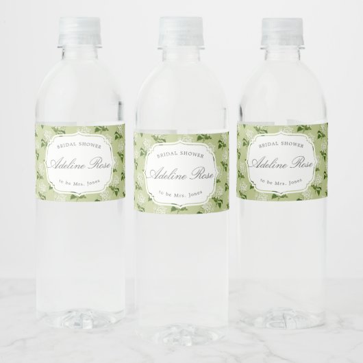 Witte Hydrangea Elegant Vrijgezellenfeest Waterfles Etiket (Flessen)
