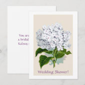 Witte hydrangea flaconpreparaten Illustraties Kaart (Voorkant / Achterkant)