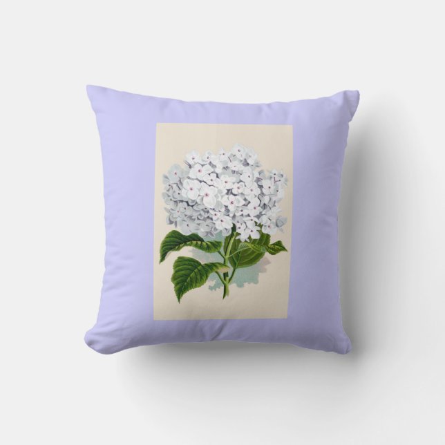 Witte hydrangea  flaconpreparaten Illustraties Kussen (Voorkant)