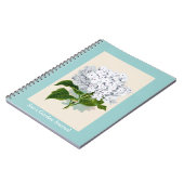 Witte hydrangea flaconpreparaten Illustraties Notitieboek (Linkerzijde)