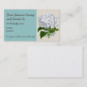 Witte hydrangea  flaconpreparaten Illustraties Visitekaartje (Voorkant / Achterkant)