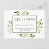 Witte Hydrangea Floral bruiloft receptie Informatiekaartje (Voorkant)