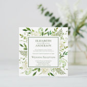 Witte Hydrangea Floral bruiloft receptie Kaart (Staand voorkant)