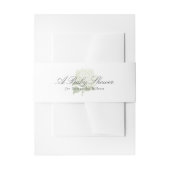 Witte Hydrangea Genderneutraal Baby shower Uitnodigingen Wikkel (Voorkant Voorbeeld)