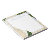 Witte Hydrangea Gepersonaliseerd Notitieblok (Schuin)