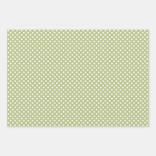 Witte Hydrangea Gingham en Polka Dot Patroon Inpakpapier Vel (Voorkant 3)