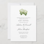 Witte Hydrangea Grandmillennial Dubbel Baby shower Kaart (Voorkant)