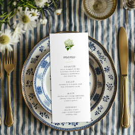 Witte Hydrangea Grandmillennial Menu Kaart