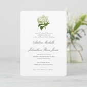 Witte Hydrangea Grandmillennial Trouw Gingham Kaart (Staand voorkant)