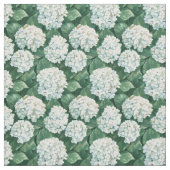 Witte Hydrangea Groene bladeren Waterverf Patroon Stof (Swatch)