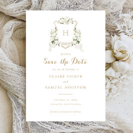 Witte Hydrangea Groene Krans Save the Date Kaart