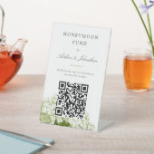 Witte Hydrangea Honeymoon Fund donatie teken Reclamebord Met Voetstuk (Insitu)