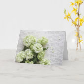 witte hydrangea hortensia's met manuscript het kaart (Gele Bloem)