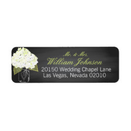 Witte Hydrangea Jar Chalkboard Wedding Label