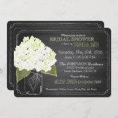 Witte Hydrangea Jar Krijtbord Vrijgezellenfeest Kaart (Voorkant / Achterkant)