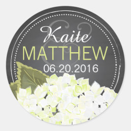Witte Hydrangea krijtbord bruiloft label