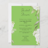 Witte Hydrangea Lime Groene Bruiloft Borrel  Kaart (Voorkant)
