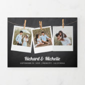 Witte Hydrangea Mason Jar String Lights Wedding Drieluik Uitnodiging (Cover)