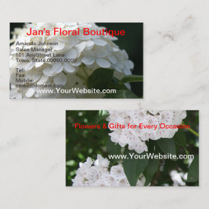  witte Hydrangea Mountain Laurel Flowers Visitekaartje