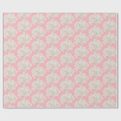 Witte hydrangea op Blush Pink Cadeaupapier (Vlak)